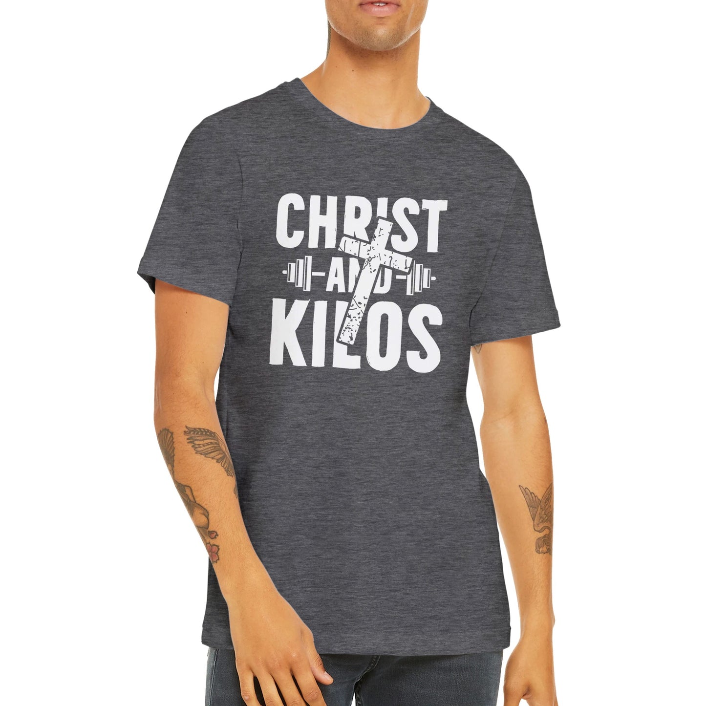 "Christ and Kilos" Premium Christian Crewneck T-shirt