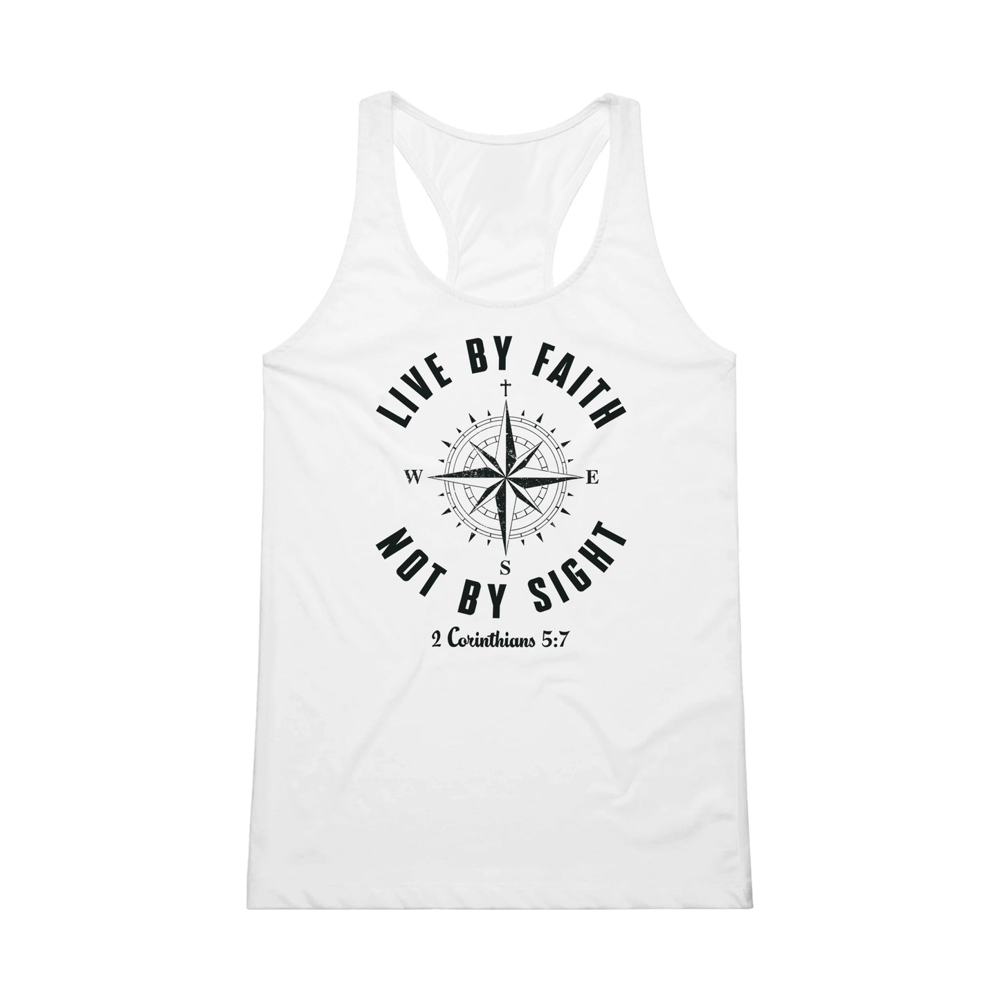"Live By Faith Not By Sight" Performance Women's Christian Tank Top