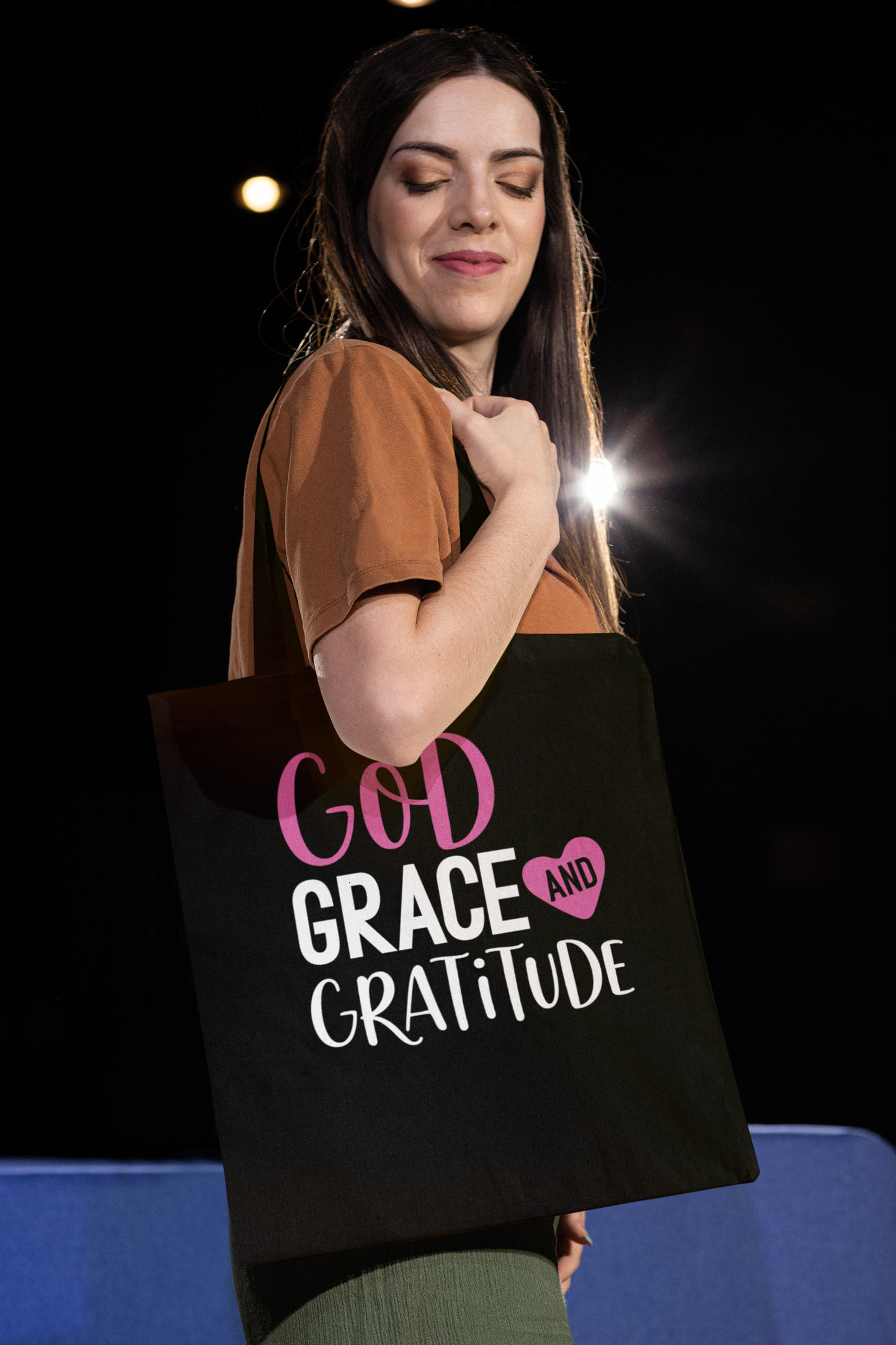 "God, Grace, and Gratitude" Christian Tote Bag