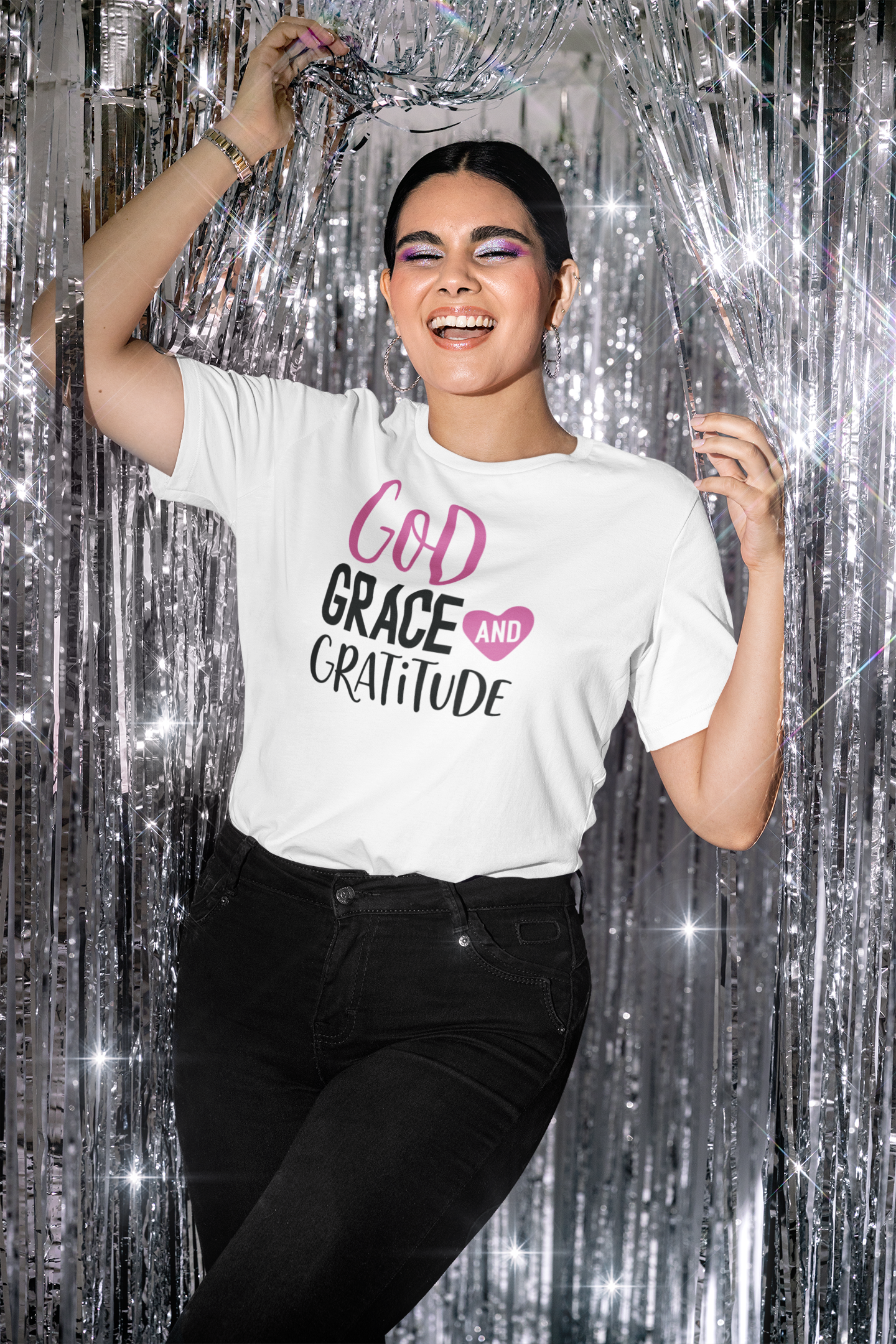 "God, Grace and Gratitude" Women's Christian Crewneck T-shirt
